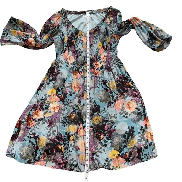 Spense Multicolored Bell Sleeve Dress Sz 6 - Picture 11 of 15